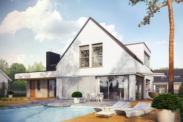Projekt domu Neo G1 energo plus - parterowy z poddaszem dom o powierzchni 176,50 m², dach dwuspadowy - ujęcie 2