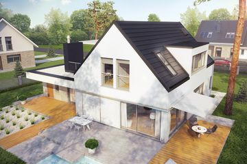 Projekt domu Neo G1 energo plus - parterowy z poddaszem dom o powierzchni 176,50 m², dach dwuspadowy - ujęcie 4