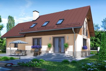  Projekt domu w Oregonie 2G (KRN1071) - projekt domu parterowego z poddaszem - Zdjęcie 2