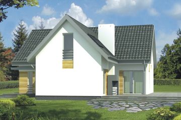  Projekt domu Borys wersja B z pojedynczym garażem (WRD1313) - projekt domu parterowego z poddaszem - Zdjęcie 3