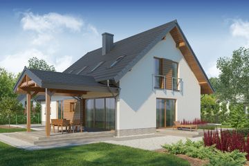  Projekt domu Sofokles 2 PS (WRW1242) - projekt domu parterowego z poddaszem - Zdjęcie 2
