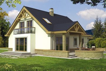  Projekt domu Jagódka B garaż (WRD1227) - projekt domu parterowego z poddaszem - Zdjęcie 3