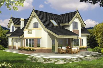  Projekt domu Walia wesja A z pojedynczym garażem (WRD1220) - projekt domu parterowego z poddaszem - Zdjęcie 3