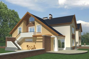  Projekt domu Willa Wiktoria wersja A (WRD1194) - projekt domu parterowego z poddaszem - Zdjęcie 3