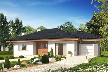  Projekt domu Franczi III G1 (wersja A) bianco economic (WRC2579) - projekt domu parterowego - Zdjęcie 1