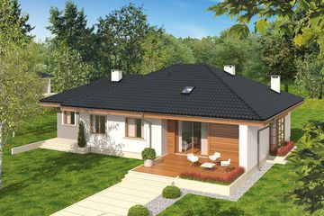  Projekt domu Franczi III G1 (wersja A) bianco economic (WRC2579) - projekt domu parterowego - Zdjęcie 3