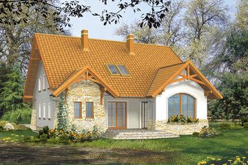  Projekt domu Harfa I (WRH1166) - projekt domu parterowego z poddaszem - Zdjęcie 3