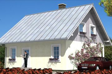Projekt domu L-37 Dom ustrońska - szkieletowy - parterowy z poddaszem dom o powierzchni 112,50 m², dach dwuspadowy - ujęcie 5