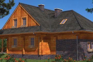  Projekt domu L-40 Dom z bali (BBD1059) - projekt domu parterowego z poddaszem - Zdjęcie 5