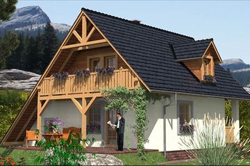  Projekt domu L-51 Dom krakowska murowany (BBD1071) - projekt domu parterowego z poddaszem - Zdjęcie 3