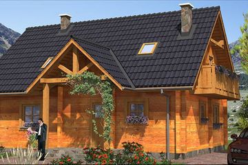  Projekt domu L-58 Dom zimowa - z bali (BBD1082) - projekt domu parterowego z poddaszem - Zdjęcie 3