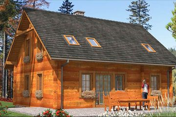  Projekt domu L-73 Dom z bali (BBD1103) - projekt domu parterowego z poddaszem - Zdjęcie 3