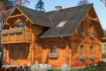  Projekt domu L-73 Dom z bali (BBD1103) - projekt domu parterowego z poddaszem - Zdjęcie 4