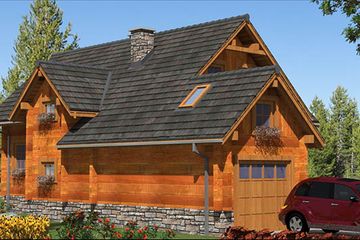  Projekt domu L-77 Dom grzybowa z bali (BBD1112) - projekt domu parterowego z poddaszem - Zdjęcie 4