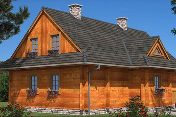  Projekt domu L-79 Dom z bali (BBD1115) - projekt domu parterowego z poddaszem - Zdjęcie 4