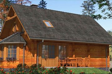  Projekt domu L-85 Dom z bali (BBD1126) - projekt domu parterowego z poddaszem - Zdjęcie 3