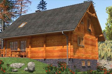  Projekt domu L-85 Dom z bali (BBD1126) - projekt domu parterowego z poddaszem - Zdjęcie 4