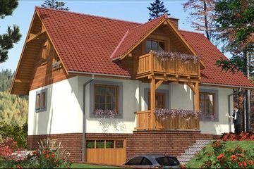 Projekt domu L-85 Dom jasna - szkieletowy - parterowy z poddaszem dom o powierzchni 118,60 m², dach dwuspadowy - ujęcie 3