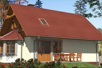 Projekt domu L-85 Dom jasna - szkieletowy - parterowy z poddaszem dom o powierzchni 118,60 m², dach dwuspadowy - ujęcie 5