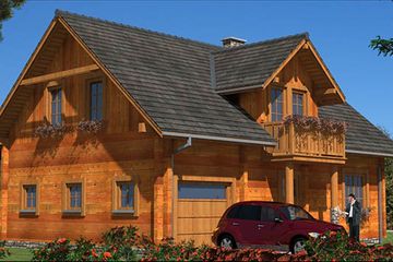  Projekt domu L-90 Dom z bali (BBD1134) - projekt domu parterowego z poddaszem - Zdjęcie 4