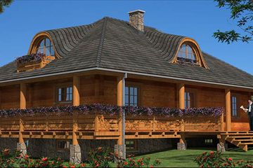  Projekt domu A-111 Dom z bali (BBD1175) - projekt domu parterowego z poddaszem - Zdjęcie 4