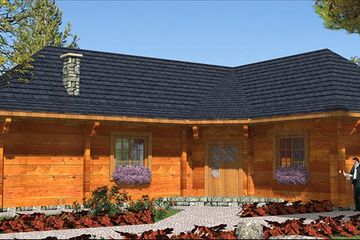 Projekt domu A-113 Dom olchowa - z bali - parterowy dom o powierzchni 99,80 m², dach czterospadowy - ujęcie 3