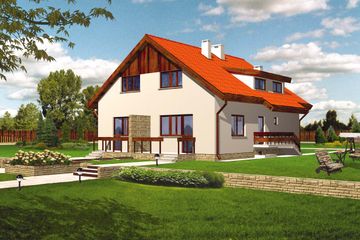  Projekt domu B-0120 (WAA1203) - projekt domu parterowego z poddaszem - Zdjęcie 1