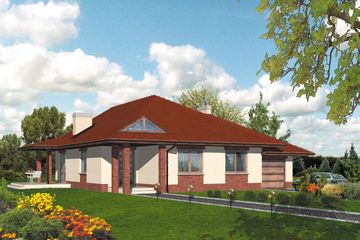  Projekt domu W-0810 (WAA1212) - projekt domu parterowego - Zdjęcie 1