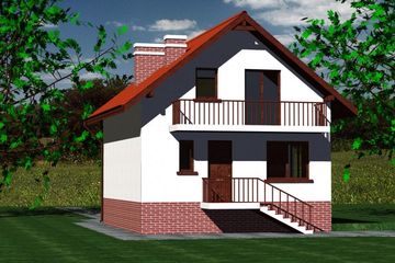  Projekt domu DOM 212 (BBF1024) - projekt domu parterowego z poddaszem - Zdjęcie 3