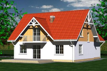  Projekt domu DOM 213 (BBF1025) - projekt domu parterowego z poddaszem - Zdjęcie 3