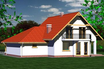  Projekt domu DOM 216 (BBF1028) - projekt domu parterowego z poddaszem - Zdjęcie 3