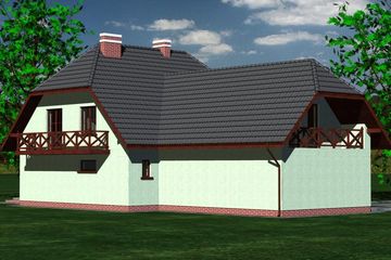  Projekt domu 230 (BBF1042) - projekt domu parterowego z poddaszem - Zdjęcie 3