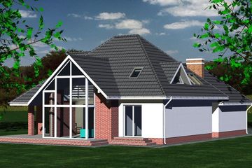  Projekt domu 232 (BBF1044) - projekt domu parterowego z poddaszem - Zdjęcie 4