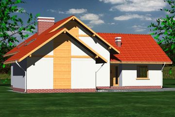  Projekt domu 233 (BBF1045) - projekt domu parterowego z poddaszem - Zdjęcie 3