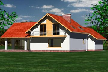  Projekt domu 233 (BBF1045) - projekt domu parterowego z poddaszem - Zdjęcie 4