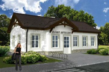  Projekt budynku usługowego Punkt apteczny U-05 (KRH1397) - projekt budynku parterowego - Zdjęcie 1