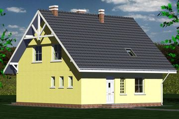  Projekt domu 238 (BBF1050) - projekt domu parterowego z poddaszem - Zdjęcie 3