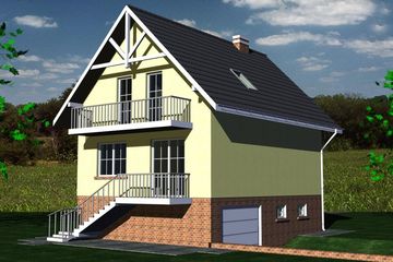  Projekt domu DOM 264 (BBF1076) - projekt domu parterowego z poddaszem - Zdjęcie 3