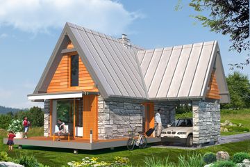  Projekt domu letniskowego MD-2 (KKA1005) - projekt domu letniskowego parterowego z poddaszem - Zdjęcie 3