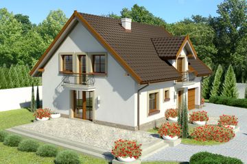  Projekt domu przy Alabastrowej 35 (KRK1394) - projekt domu parterowego z poddaszem - Zdjęcie 2