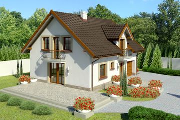  Projekt domu przy Alabastrowej 34 (KRK1395) - projekt domu parterowego z poddaszem - Zdjęcie 2