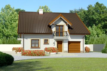  Projekt domu przy Alabastrowej 36 (KRK1396) - projekt domu parterowego z poddaszem - Zdjęcie 1