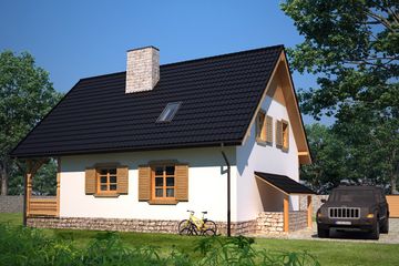  Projekt budynku usługowego BR 227 (KRG1112) - projekt budynku parterowego z poddaszem - Zdjęcie 1