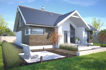  Projekt domu Tampa DCP317 (WOB1550) - projekt domu parterowego z poddaszem - Zdjęcie 3