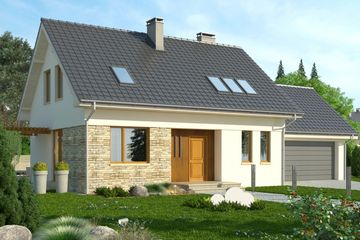  Projekt domu Ideal 2G (WRN1255) - projekt domu parterowego z poddaszem - Zdjęcie 1