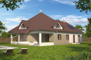  Projekt domu Kansas DCP148 (WOB1095) - projekt domu parterowego z poddaszem - Zdjęcie 3