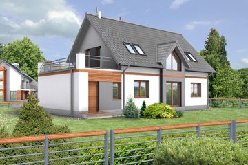  Projekt domu Tokio DCP190 (WOB1014) - projekt domu parterowego z poddaszem - Zdjęcie 3