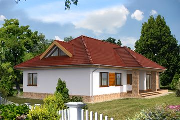 Projekt domu Ajaccio IV DCP282 - parterowy z poddaszem dom o powierzchni 180,23 m², dach kopertowy - ujęcie 3