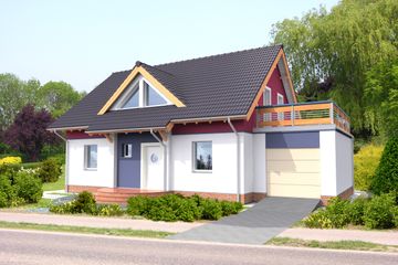  Projekt domu Darmstadt Pasywny 1 LDP01 (WOB1078) - projekt domu parterowego z poddaszem - Zdjęcie 6