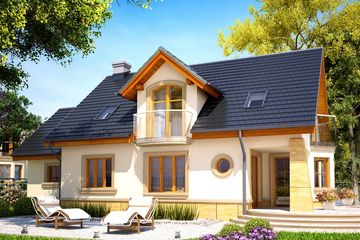  Projekt domu Szmaragd z garażem 1 stanowiskowym (WRN1017) - projekt domu parterowego z poddaszem - Zdjęcie 2